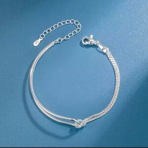 Sterling Silver Double Strand Knot Bracelet